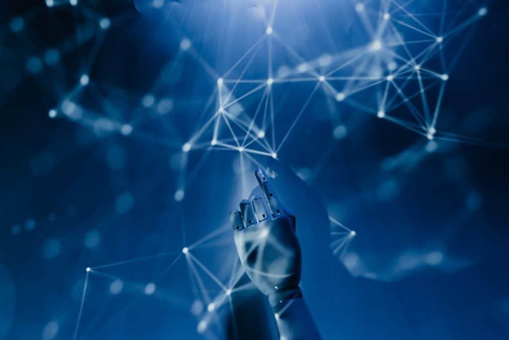 Futuristic AI interface representing Claude Fable 5 capabilities